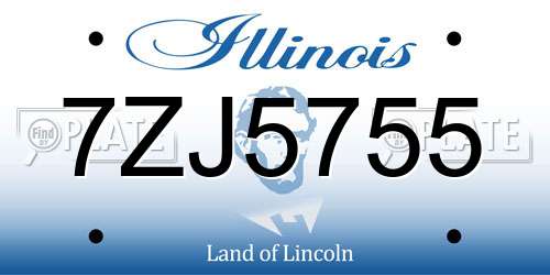 7ZJ5755 Illinois License Plate