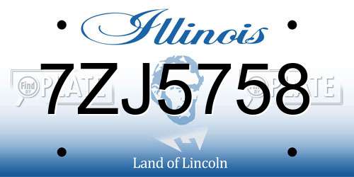 7ZJ5758 Illinois License Plate