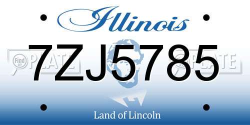 7ZJ5785 Illinois License Plate