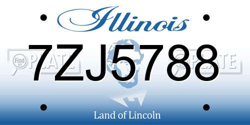 7ZJ5788 Illinois License Plate
