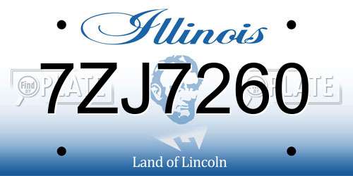 7ZJ7260 Illinois License Plate