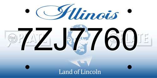 7ZJ7760 Illinois License Plate