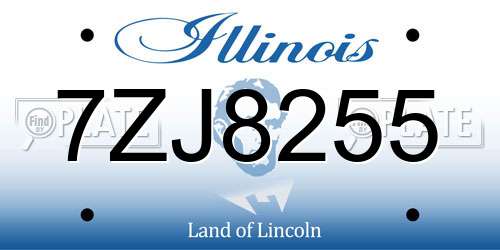 7ZJ8255 Illinois License Plate