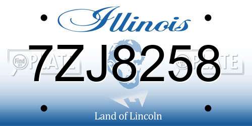 7ZJ8258 Illinois License Plate