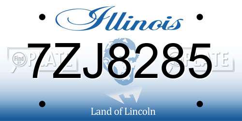 7ZJ8285 Illinois License Plate