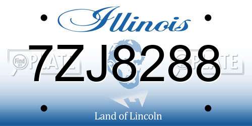 7ZJ8288 Illinois License Plate