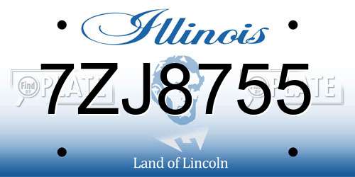 7ZJ8755 Illinois License Plate