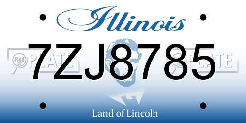 7ZJ8785 Illinois License Plate