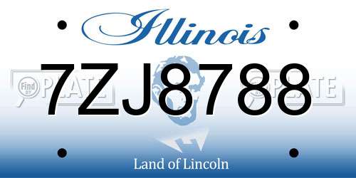 7ZJ8788 Illinois License Plate