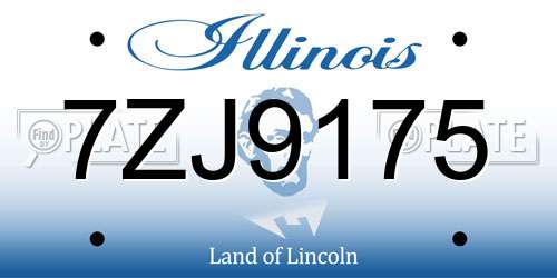 7ZJ9175 Illinois License Plate