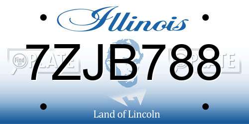 7ZJB788 Illinois License Plate
