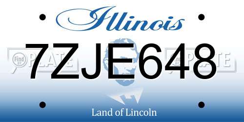7ZJE648 Illinois License Plate
