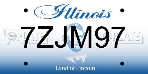 7ZJM97 Illinois License Plate