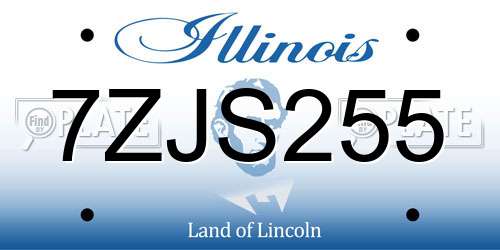 7ZJS255 Illinois License Plate
