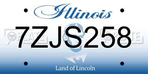 7ZJS258 Illinois License Plate