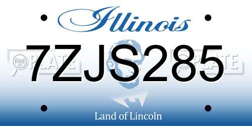 7ZJS285 Illinois License Plate