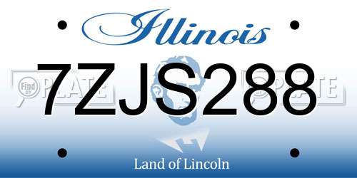 7ZJS288 Illinois License Plate