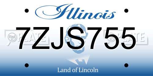 7ZJS755 Illinois License Plate