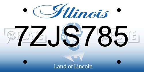 7ZJS785 Illinois License Plate