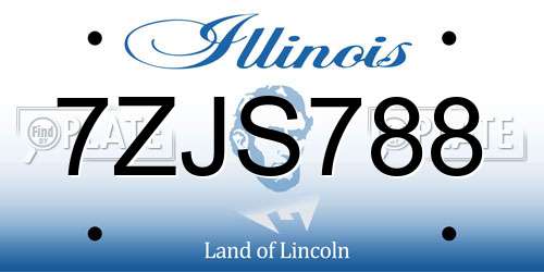 7ZJS788 Illinois License Plate