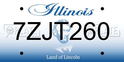 7ZJT260 Illinois License Plate