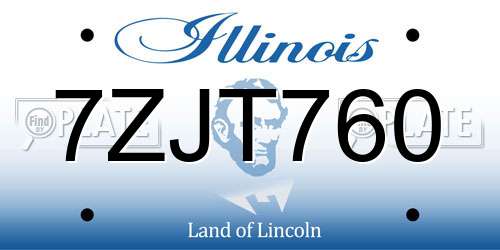 7ZJT760 Illinois License Plate