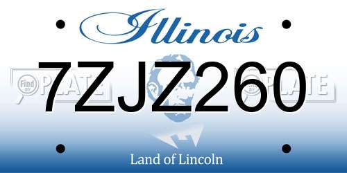 7ZJZ260 Illinois License Plate