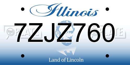 7ZJZ760 Illinois License Plate