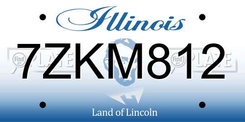 7ZKM812 Illinois License Plate