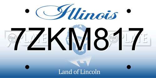 7ZKM817 Illinois License Plate