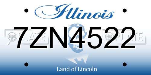 7ZN4522 Illinois License Plate
