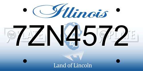 7ZN4572 Illinois License Plate
