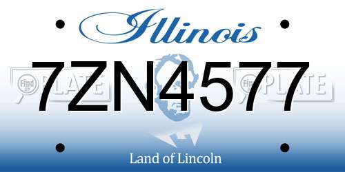 7ZN4577 Illinois License Plate