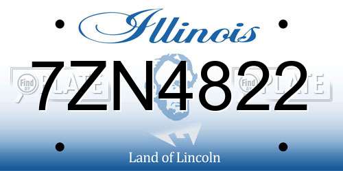 7ZN4822 Illinois License Plate