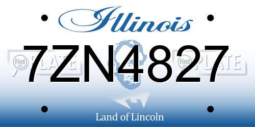 7ZN4827 Illinois License Plate