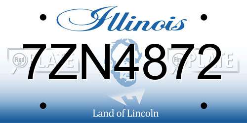 7ZN4872 Illinois License Plate