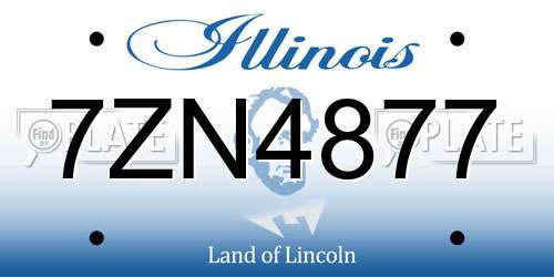 7ZN4877 Illinois License Plate