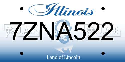 7ZNA522 Illinois License Plate