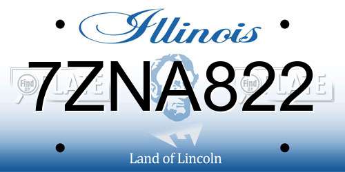 7ZNA822 Illinois License Plate
