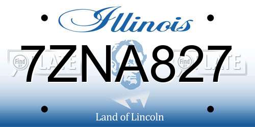 7ZNA827 Illinois License Plate
