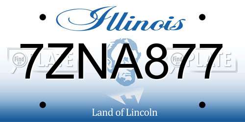 7ZNA877 Illinois License Plate