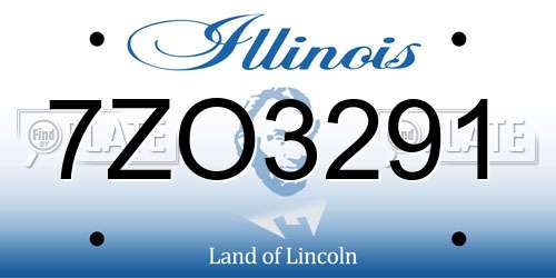 7ZO3291 Illinois License Plate
