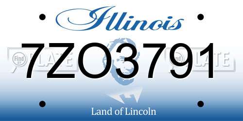 7ZO3791 Illinois License Plate