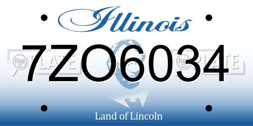 7ZO6034 Illinois License Plate