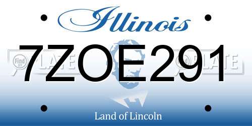 7ZOE291 Illinois License Plate