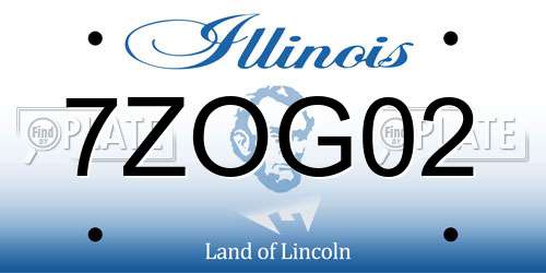 7ZOG02 Illinois License Plate