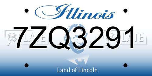 7ZQ3291 Illinois License Plate