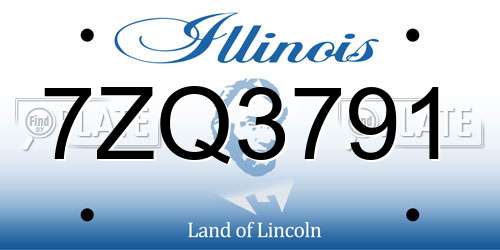 7ZQ3791 Illinois License Plate