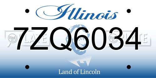 7ZQ6034 Illinois License Plate