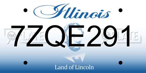 7ZQE291 Illinois License Plate